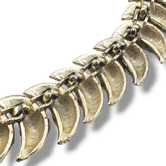 Coro Gold Tone Chunky Link Choker Necklace Statement MCM Retro Glam Adjustable - Picture 4 of 14